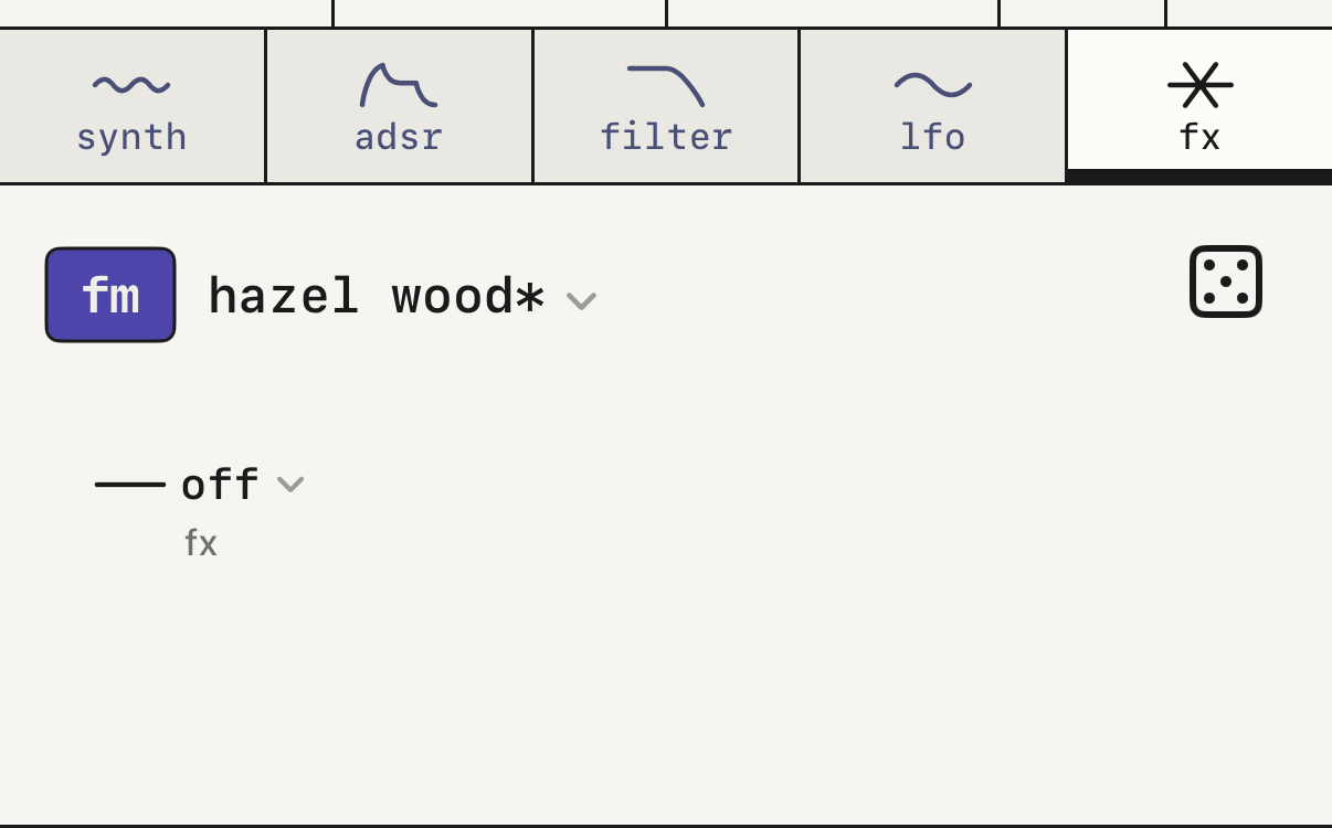 Tab fx dengan space dimuat.