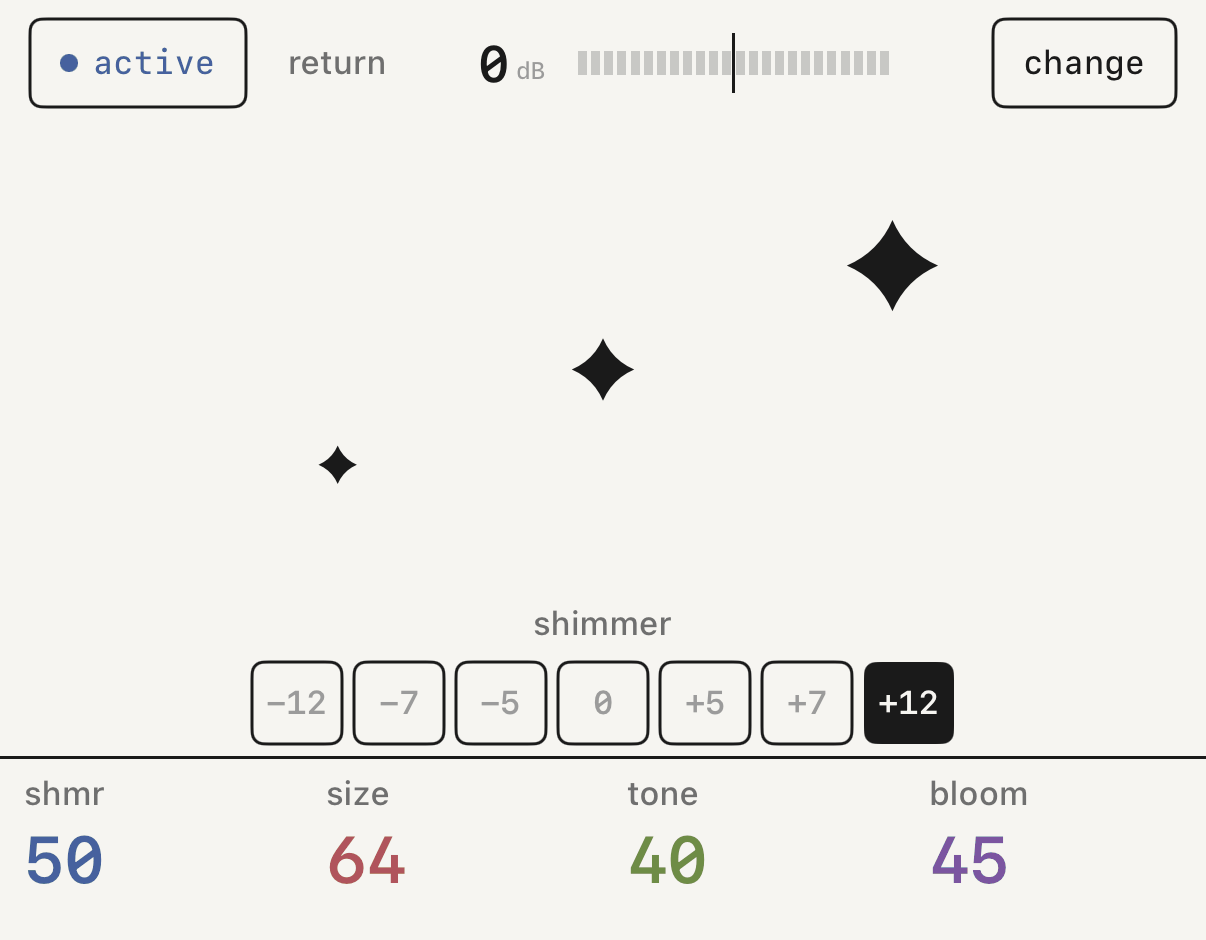 fx 1 with shimmer and its four controls.
