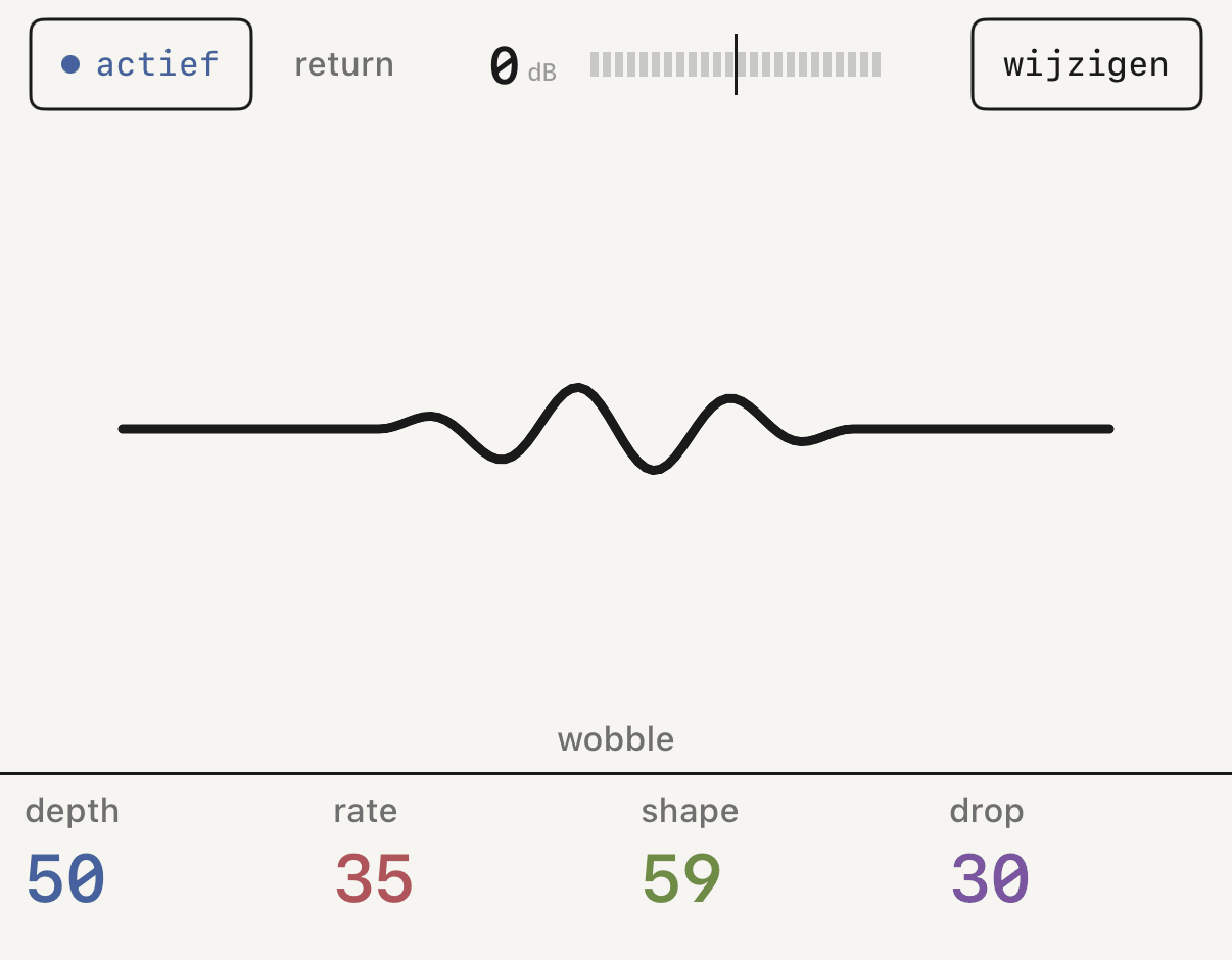 fx 1 met wobble en de vier knoppen.